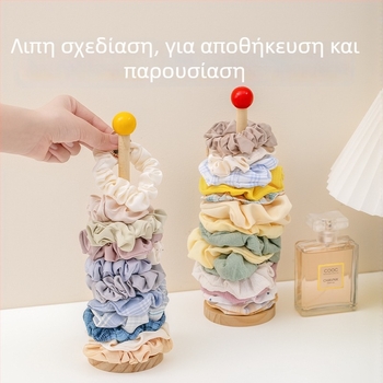 Κάθετος ξύλινος ραφιέρα για αξεσουάρ μαλλιών, σχήματος καρτούν, μονοώροφος, κατασκευή με ραφή, γυναικείο στυλ