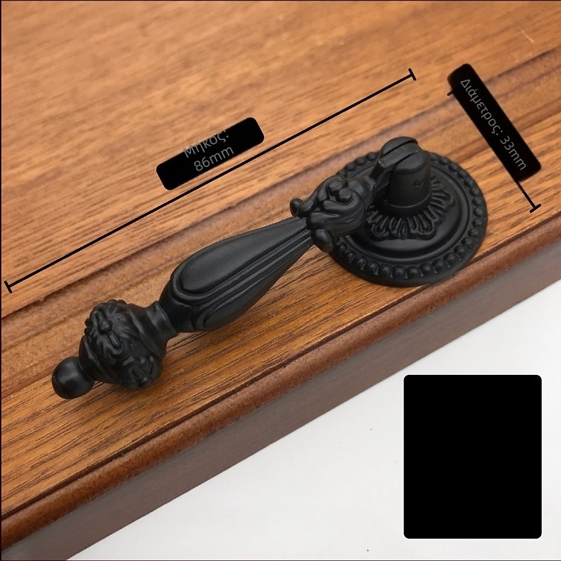 Λαβή για πόρτες και συρτάρια, ευρωπαϊκού αντίκα στυλ, κράμα ψευδαργύρου, μοντέλο 6025, ηλεκτροπλατίωση