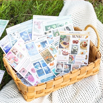 Leisurely Σειρά Cosmic Moss Cut-Film Sticker Book για ημερολόγια και κολάζ στην πίσω όψη του τηλεφώνου – Γλυκό στυλ