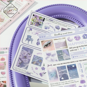 Leisurely Σειρά Cosmic Moss Cut-Film Sticker Book για ημερολόγια και κολάζ στην πίσω όψη του τηλεφώνου – Γλυκό στυλ