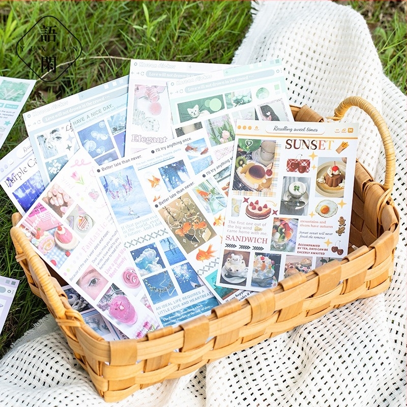 Leisurely Σειρά Cosmic Moss Cut-Film Sticker Book για ημερολόγια και κολάζ στην πίσω όψη του τηλεφώνου – Γλυκό στυλ