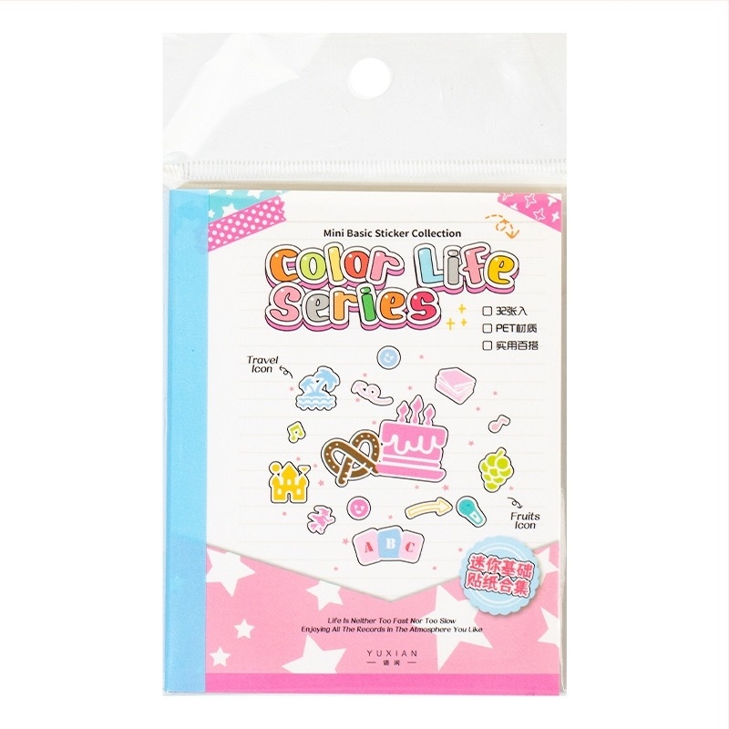 Mr. Paper PET Μίνι Βιβλίο Αυτοκόλλητων — Χαριτωμένο Στυλ, Εκτύπωση, Χωρίς Παραμετροποίηση