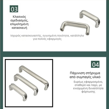 Gukun XK667 Λαβή πόρτας ντουλάπας από ανοξείδωτο ατσάλι, οβάλ U‑σχήματος, επιφάνεια καθρέφτη, εξωτερικό βιομηχανικό στυλ