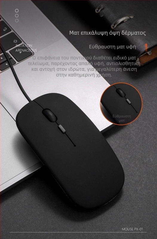 Οπτικό ενσύρματο ποντίκι USB-C δύο θυρών, 1600dpi, 4 πλήκτρα, εργονομικό για επιτραπέζιο υπολογιστή