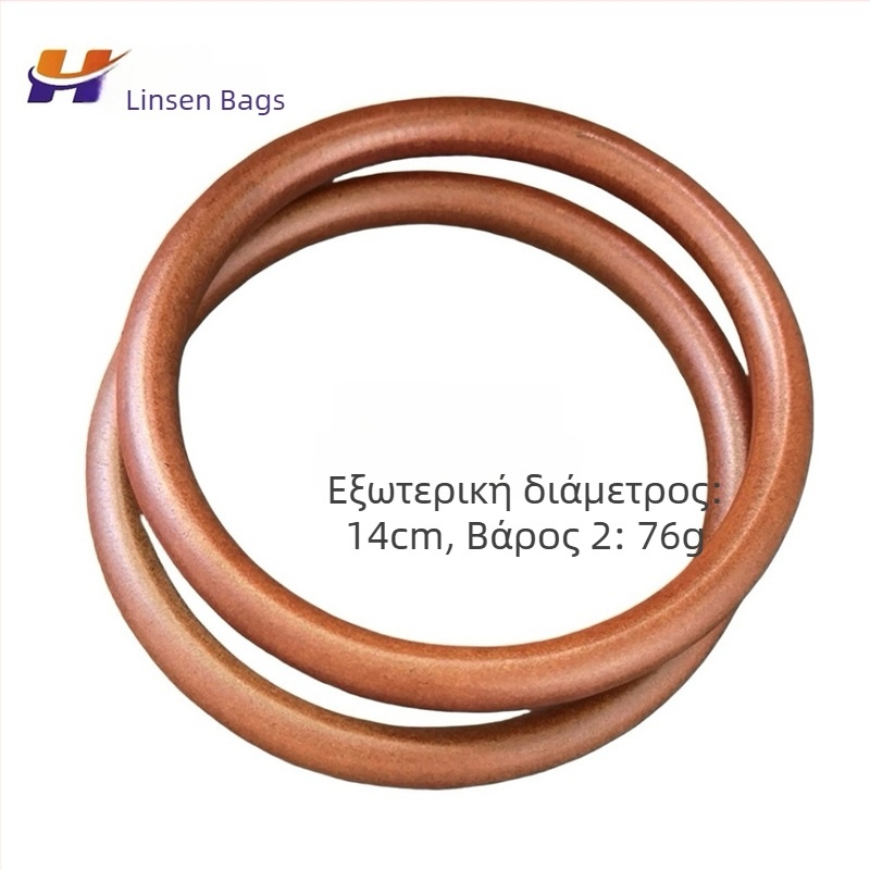 Ξύλινο στρογγυλό χερούλι για τσάντα, υφαντό χειροποίητο αξεσουάρ, ultra-light, Άνοιξη 2024, με δυνατότητα ιδιωτικής ετικέτας