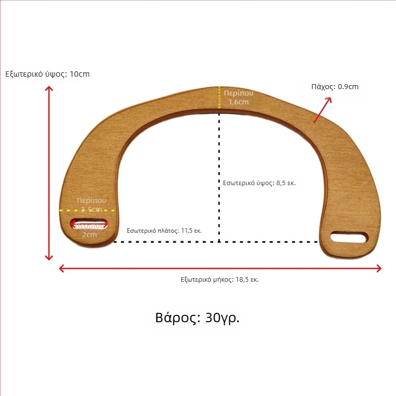 Ξύλινο σακίδιο με γεωμετρικό μοτίβο, στυλ εθνικής μόδας και νέου σχεδιασμού, άνοιξη 2024