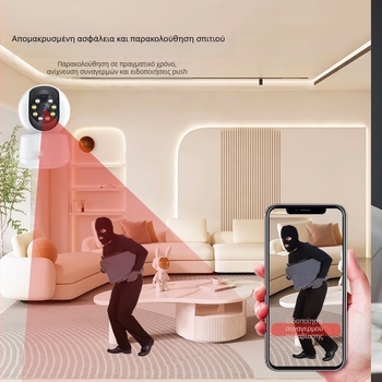Εσωτερική ασύρματη IP κάμερα, 2 MP, 0,01 lux, φακός 3.6°, υπέρυθρη απόσταση έως 20 μ, με λειτουργία συναγερμού