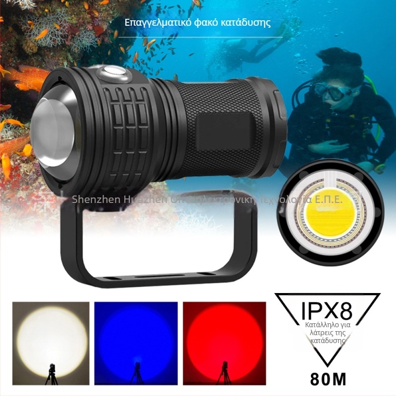 Φωτισμός κατάδυσης με COB LED, αλουμινένιο σώμα, asafee, προσαρμοζόμενες ρυθμίσεις, έτοιμο για ιδιωτική ετικέτα