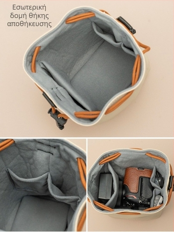 Τσάντα για κάμερα χωρίς καθρέφτη, αδιάβροχη κατασκευή PU, ώμου με επένδυση PU, κατάλληλη για ένα σώμα κάμερας