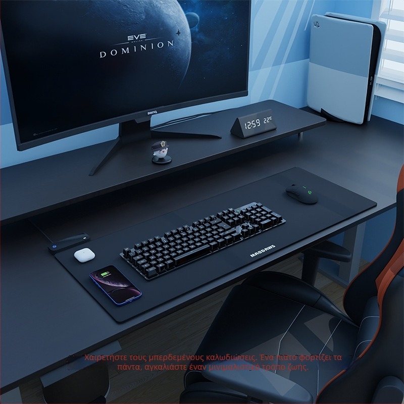MAODAWS PowerPlay gaming mouse pad με μεγάλη ζώνη ασύρματης φόρτισης, επιφάνεια από ύφασμα, μονοπλευρη