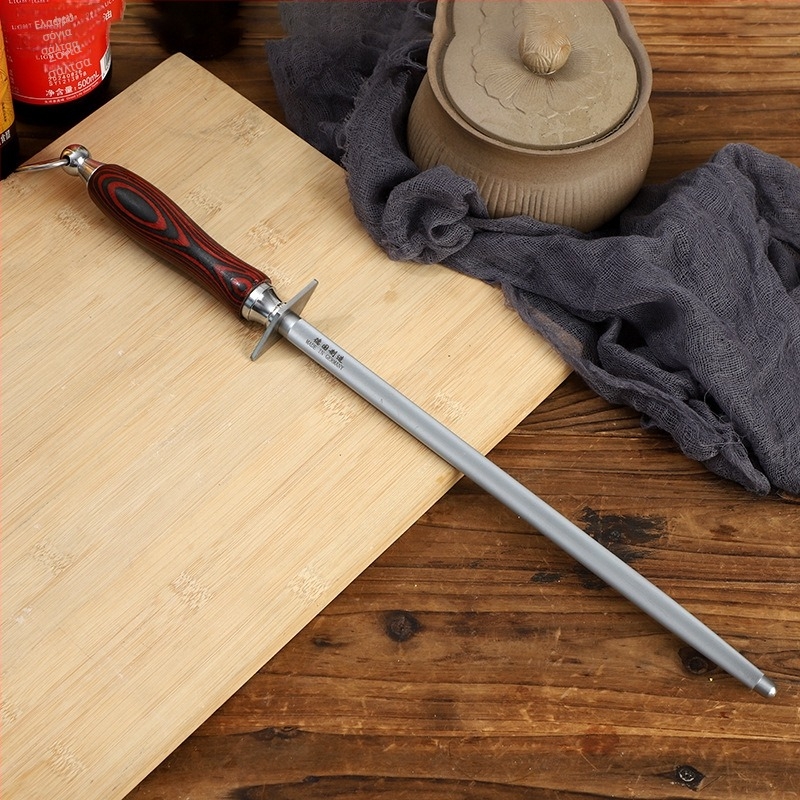 Ράβδος ακονίσματος από υψηλού άνθρακα ατσάλι — γερμανικής κατασκευής, μοντέρνος μινιμαλιστικός σχεδιασμός, κωδικός 01, για επαγγελματίες κρεοπώλες και οικιακά μαχαίρια κουζίνας