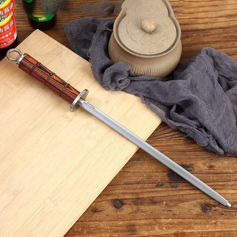 Ράβδος ακονίσματος από υψηλού άνθρακα ατσάλι — γερμανικής κατασκευής, μοντέρνος μινιμαλιστικός σχεδιασμός, κωδικός 01, για επαγγελματίες κρεοπώλες και οικιακά μαχαίρια κουζίνας