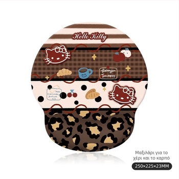 Μαξιλαράκι καρπού για ποντίκι με λεοπάρ Hello Kitty, σιλικόνη, μονόπλευρο, λειτουργία αριθμομηχανής, εκτύπωση σχεδίου, μοντέλο Mp-0650