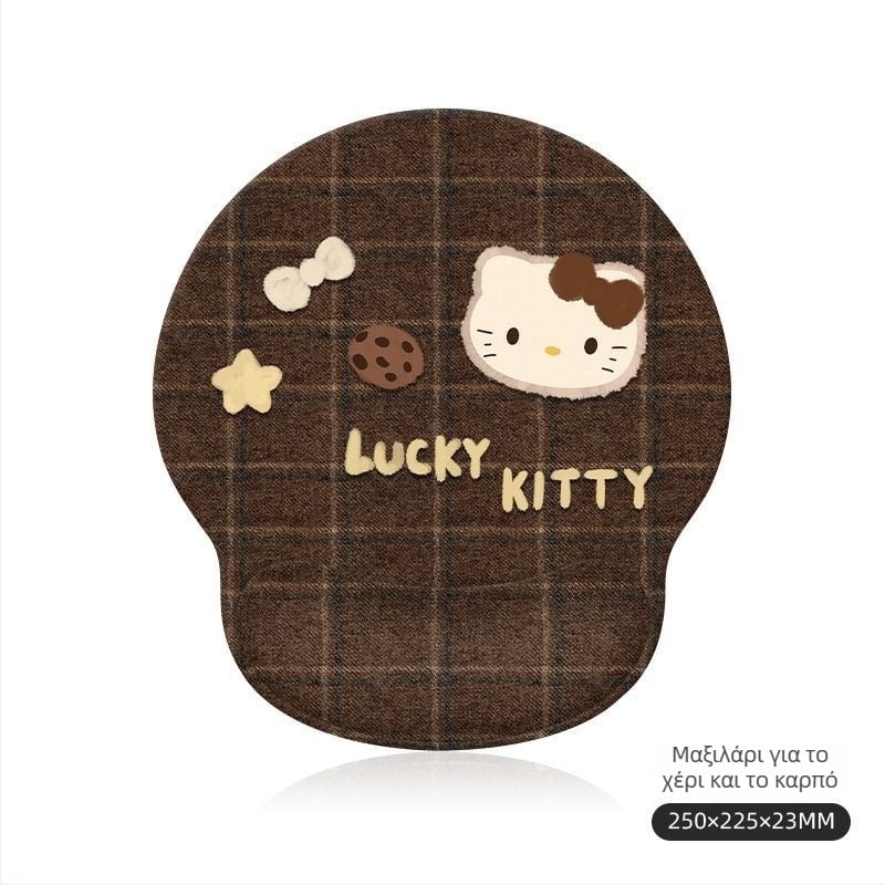 Μαξιλαράκι καρπού για ποντίκι με λεοπάρ Hello Kitty, σιλικόνη, μονόπλευρο, λειτουργία αριθμομηχανής, εκτύπωση σχεδίου, μοντέλο Mp-0650