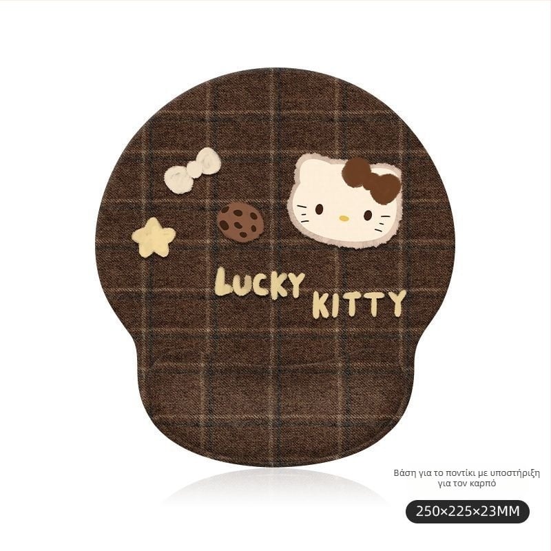 Μαξιλαράκι καρπού για ποντίκι με λεοπάρ Hello Kitty, σιλικόνη, μονόπλευρο, λειτουργία αριθμομηχανής, εκτύπωση σχεδίου, μοντέλο Mp-0650