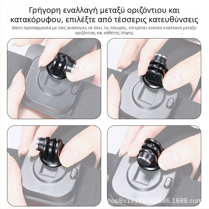 Κεφαλόδεσμος JD-02 για κάμερες δράσης, παγκόσμια συμβατότητα, ελαστικό ύφασμα + PC, προσαρμόσιμο λογότυπο