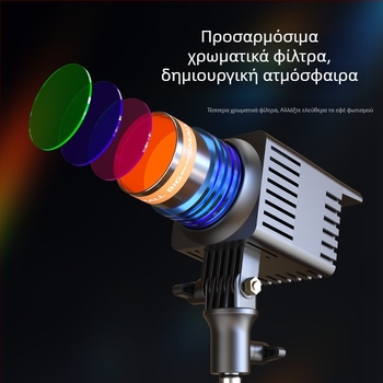 Επαγγελματικό φως φωτογράφισης, 48W COB LED, 3000–5600K, ρυθμιζόμενη φωτεινότητα