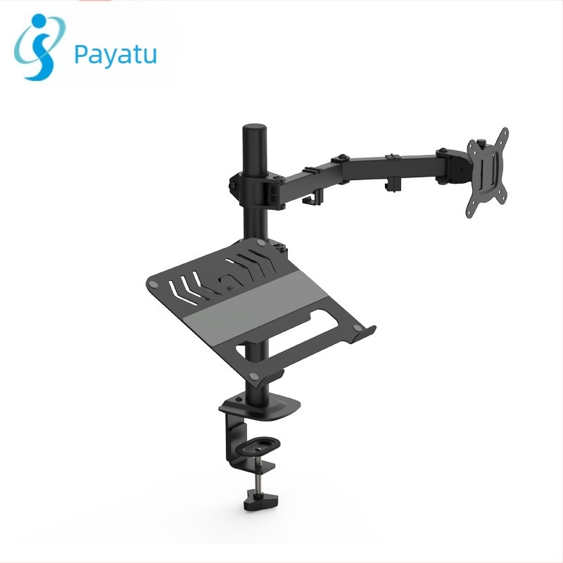 Διπλός βραχίονας βάσης οθόνης για επιτραπέζιο υπολογιστή με βραχίονες ανύψωσης, συμβατό με VESA 75×75 ή 100×100, κατασκευή από χάλυβα ψυχρής έλασης, βάρος 2,4–3,3 kg, PM monitor stand.
