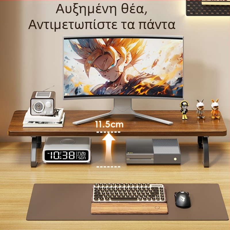 Qin qi μεταλλο-ξύλινη βάση οθόνης για υπολογιστή, μοντέλο 2289257077922956416, ευρέως συμβατό
