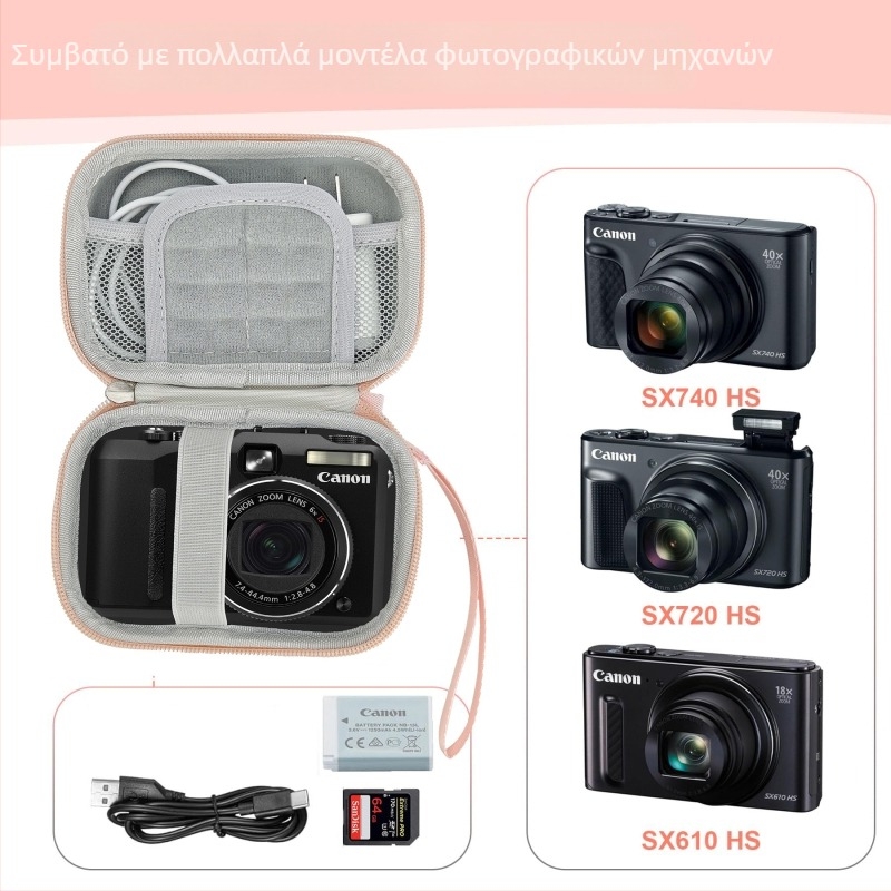 Θήκη κάμερας για Canon SX740/SX720/G7X2/G7X3 με σκληρό περίβλημα – αδιάβροχο, ανθεκτικό στις πτώσεις, EVA συνθετική κατασκευή