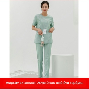 Unisex χειρουργικό Scrub Top με πέντε-τεταρτα μανίκια και κέρατα μανικιών, Chenille-Spandex υφάσματα, προστασία από ακτινοβολία, μήκος 50–65 cm, άνοιξη 2025