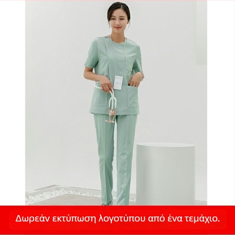 Unisex χειρουργικό Scrub Top με πέντε-τεταρτα μανίκια και κέρατα μανικιών, Chenille-Spandex υφάσματα, προστασία από ακτινοβολία, μήκος 50–65 cm, άνοιξη 2025
