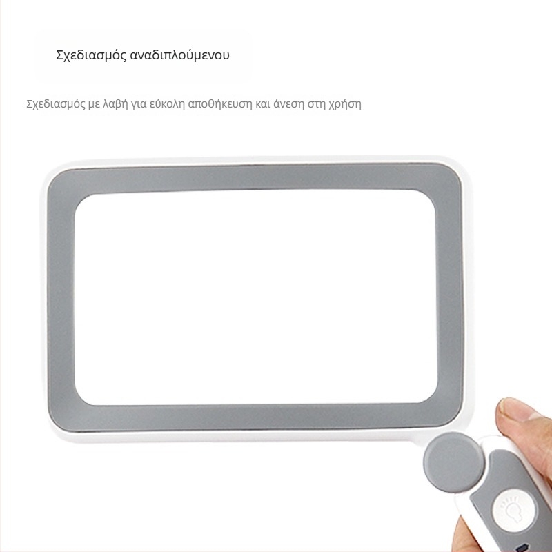 Αναδιπλούμενος τετράγωνος φορητός μεγεθυντικός φακός με USB φόρτιση, 10 LED, τρία επίπεδα φωτισμού, οθόνη ισχύος