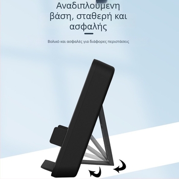 Αναδιπλούμενος 15W Ασύρματος Φορτιστής για Επιφάνεια Γραφείου με Ρολόι, Εμφάνιση Θερμοκρασίας και Ξυπνητήρι – Μαγνητική Φόρτιση, QC3.0