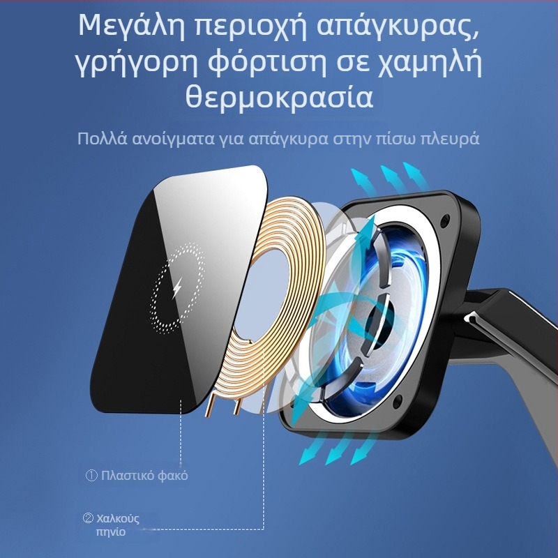 3-σε-1 μαγνητικός ασύρματος φορτιστής για Apple Watch και AirPods (συνολική ισχύς 27W, μαγνητική φόρτιση, QC3.0, 9V/3A)