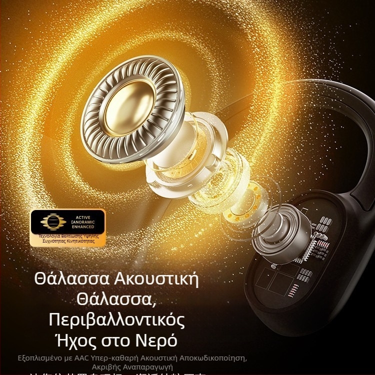 Ακουστικά αγωγής οστών με κράτημα στο αυτί, αθλητικού σχεδιασμού, Bluetooth 5.4, IPX8, διάρκεια μπαταρίας 4–8 ωρών