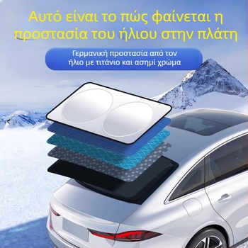Κάλυμμα ηλιοπροστασίας πίσω παρμπρίζ αυτοκινήτου με ενσωματωμένη εγκατάσταση, παγκόσμια συμβατότητα, προσαρμογή και εκτύπωση λογότυπου, κράμα μετάλλων