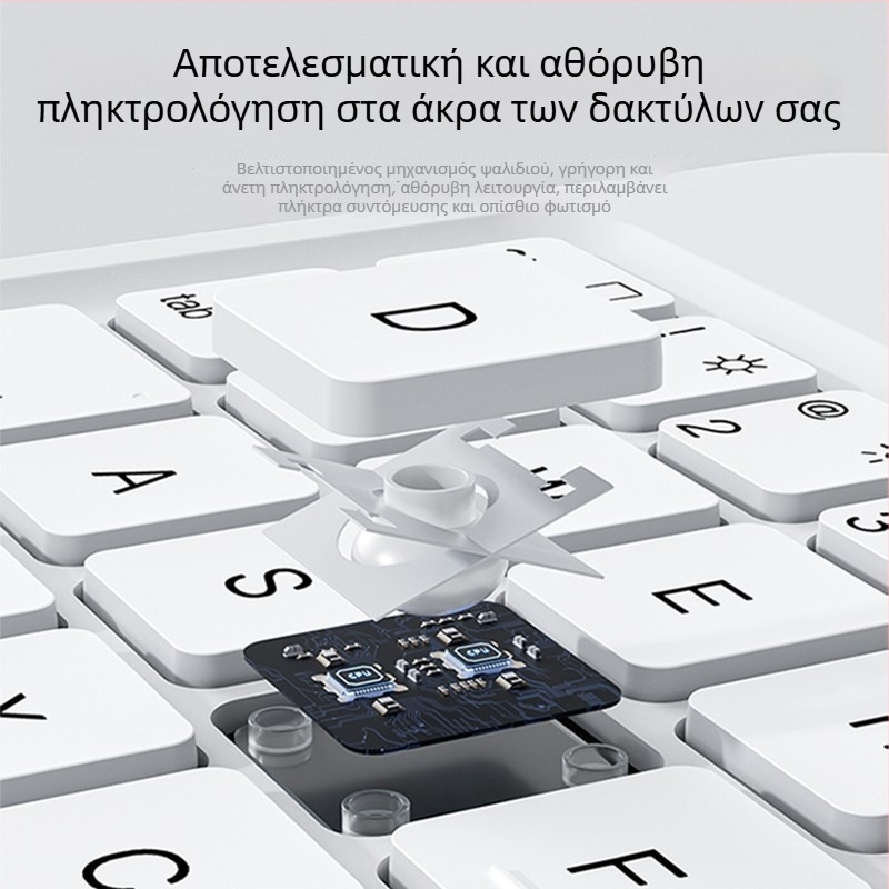 Huawei MatePad Air 12 και 11,5 ιντσών περιστρεφόμενη θήκη-πληκτρολόγιο με φωτισμό (3-σε-1)