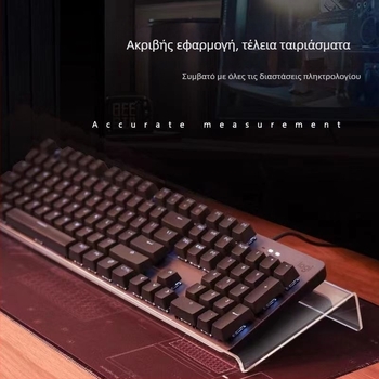 Ανυψούμενο στήριγμα πληκτρολογίου με δίσκο για γραφείο — διαφανές ακρυλικό