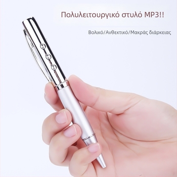 MP3 στυλό με TF κάρτα, USB 2.0, 3,5 mm ακουστικό βύσμα, αναπαραγωγή MP3, κλιπ