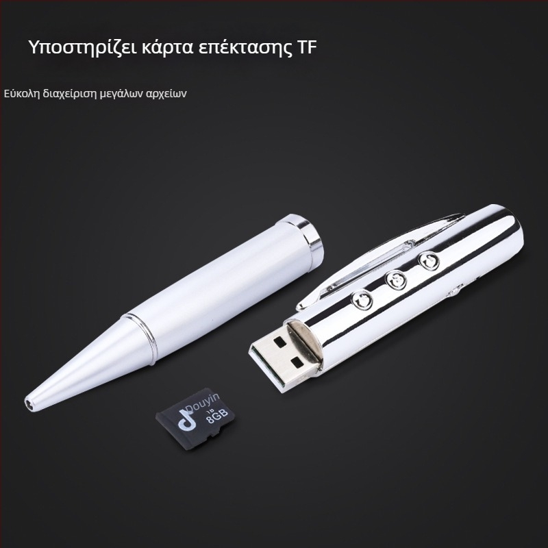 MP3 στυλό με TF κάρτα, USB 2.0, 3,5 mm ακουστικό βύσμα, αναπαραγωγή MP3, κλιπ