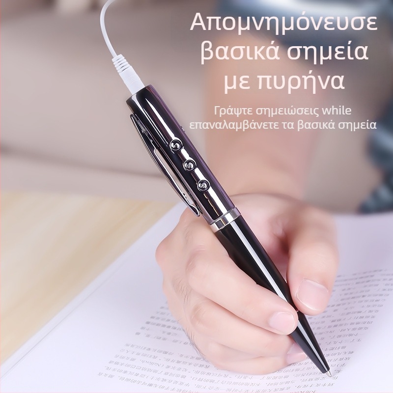 MP3 στυλό με TF κάρτα, USB 2.0, 3,5 mm ακουστικό βύσμα, αναπαραγωγή MP3, κλιπ