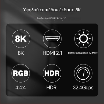 Καλώδιο μετατροπής Mini DisplayPort σε HDMI, χαλκός πυρήνας, 32,4 Gbps, μήκη 0,2–2 m, συμβατό με υπολογιστές, οθόνες, προβολείς, τηλεοράσεις, φορητούς υπολογιστές και Microsoft Surface