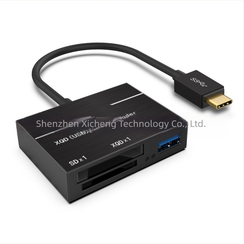 3-σε-1 γρήγορος αναγνώστης καρτών και USB hub — USB 3.0 Type-C διεπαφή, μοντέλο XC-F59/62/110, 1-ετής εγγύηση, OEM επεξεργασία