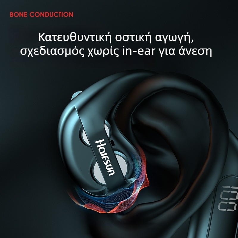 Ακουστικά Bluetooth με αγωγή οστών – αθλητικό σχέδιο με κρεμαστό στο αυτί, εμβέλεια 10 μ., Bluetooth 5.3, αυτονομία άνω των 8 ωρών