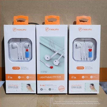 Crystal Box ενσύρματα ακουστικά τύπου In-ear με μικρόφωνο, επίπεδο καλώδιο, δυναμικός μετατροπέας, μήκος 1,2 m, κατάλληλα για Huawei Android κινητά