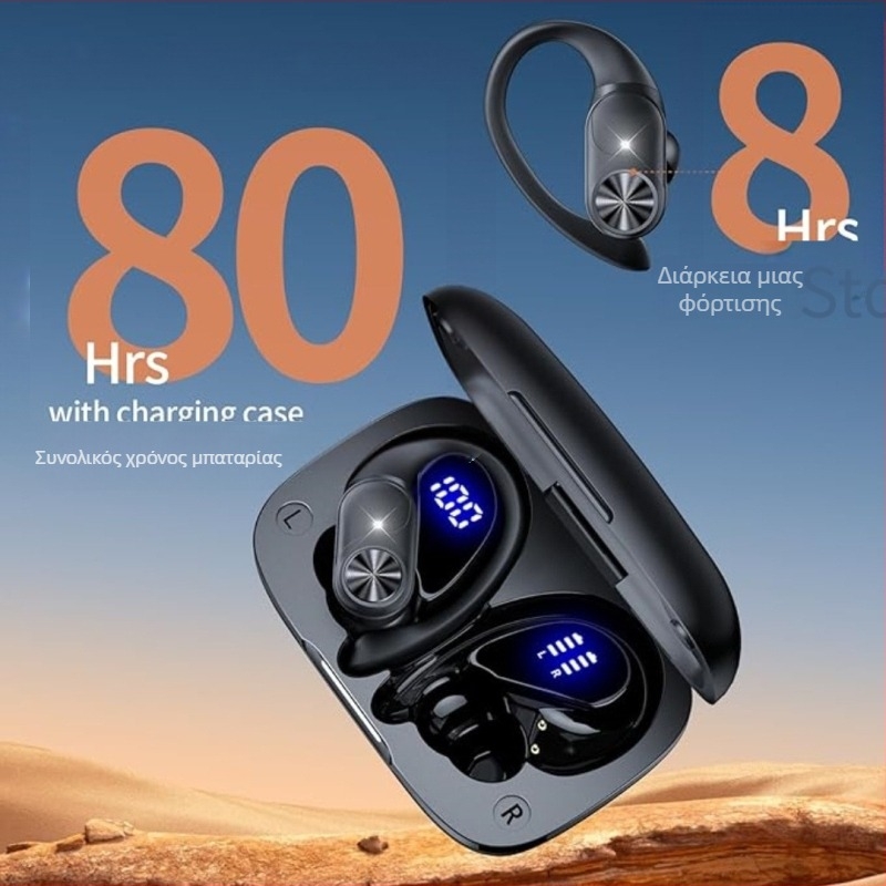 Ασύρματα ακουστικά τύπου in-ear Bluetooth, IPX7 αδιάβροχα, μακρύς χρόνος μπαταρίας άνω των 8 ωρών, μείωση θορύβου