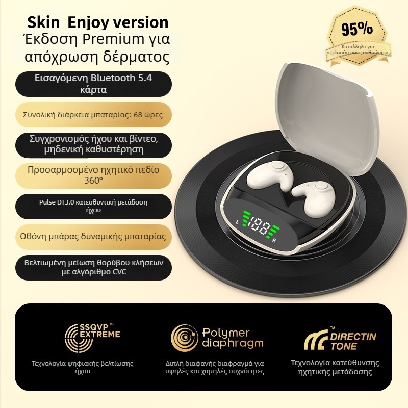 Ασύρματα ακουστικά ύπνου Bluetooth, μίνι σχεδίαση, μη ενδοκαρωτικά, στερεοφωνικός ήχος, Bluetooth 5.0, εμβέλεια 10 μ., IPX4, αυτονομία άνω των 8 ωρών.