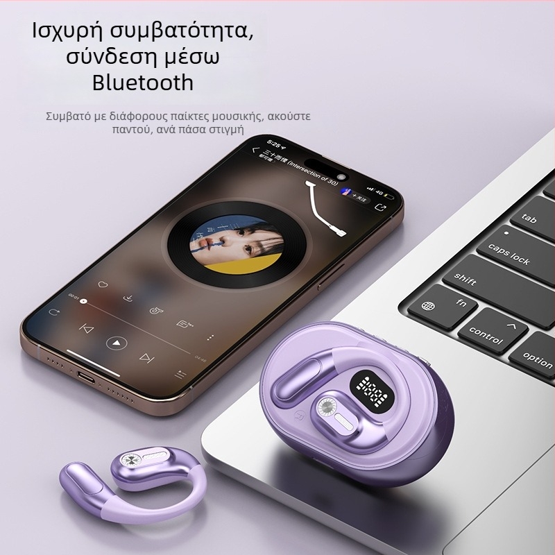 Αθλητικά Bluetooth ακουστικά με κράτημα για το αυτί, AI μετάφραση, (5.4 BT, εμβέλεια 10 m, διάρκεια μπαταρίας 4–8 h, αδιάβροχα, αναπαραγωγή βίντεο)