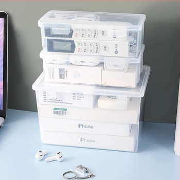 Διάφανο κουτί αποθήκευσης από PP πλαστικό, με αποσπώμενο σχεδιασμό, ανθεκτικό στη σκόνη και στην υγρασία. Πολυλειτουργικός οργανωτής με μικρή χωρητικότητα и πολλές διαμερισματικές θήκες για υπνοδωμάτιο, μοντέρνος μινιμαλιστικός σχεδιασμός