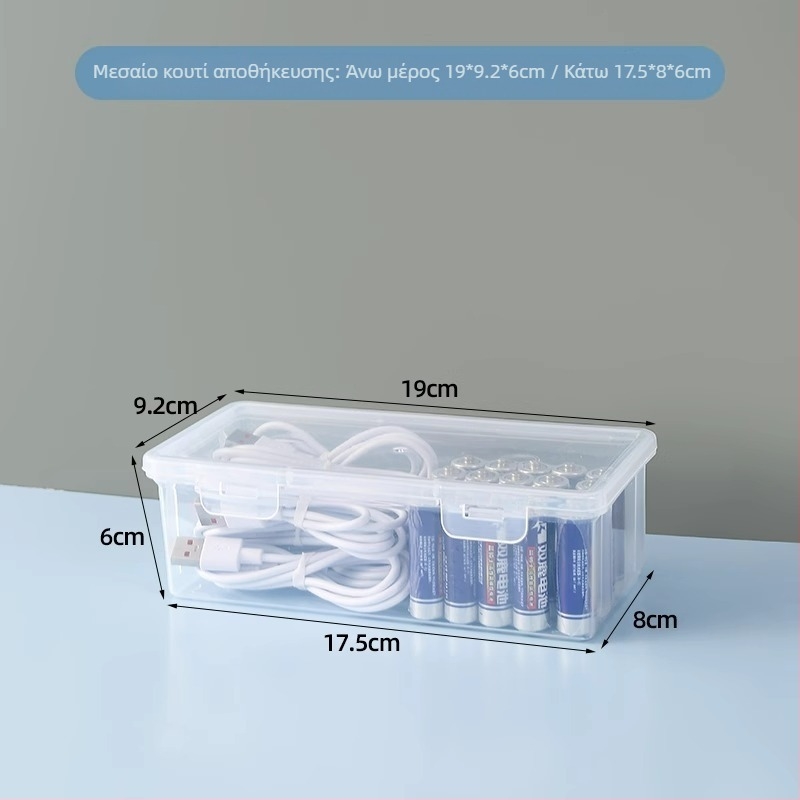 Διάφανο κουτί αποθήκευσης από PP πλαστικό, με αποσπώμενο σχεδιασμό, ανθεκτικό στη σκόνη και στην υγρασία. Πολυλειτουργικός οργανωτής με μικρή χωρητικότητα и πολλές διαμερισματικές θήκες για υπνοδωμάτιο, μοντέρνος μινιμαλιστικός σχεδιασμός