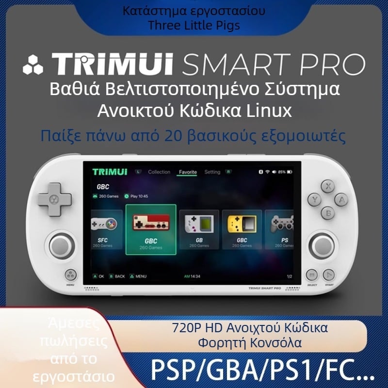 Φορητή κονσόλα παιχνιδιών με ανοιχτό κώδικα – συμβατή με GBA ρετρό, PS arcade και FC (Famicom), 64GB μνήμης, οθόνη IPS HD, Wi‑Fi, έτοιμη για OEM