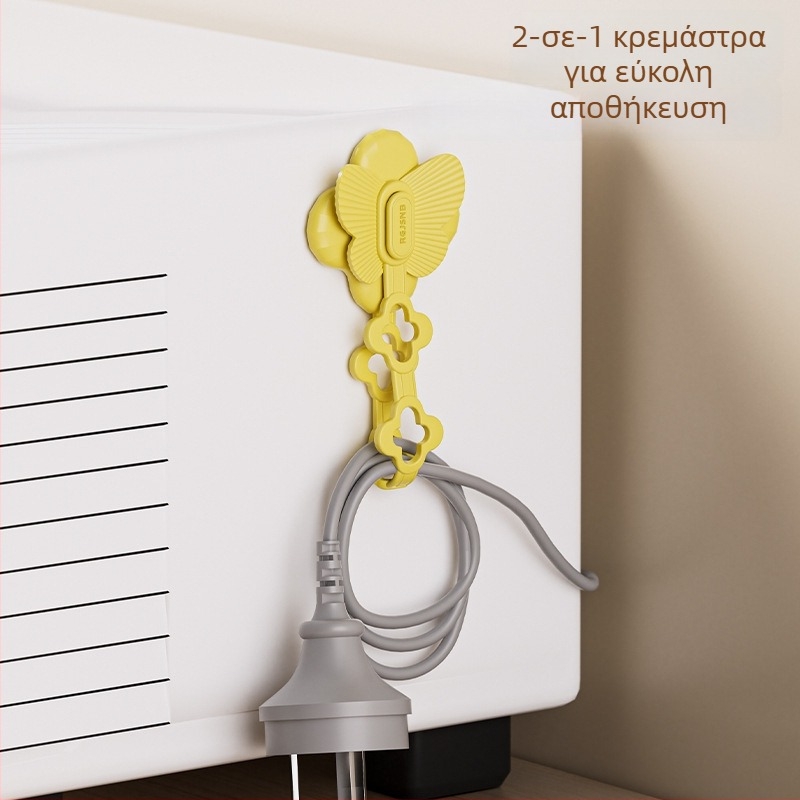 Οργανωτής καλωδίων και στηριχτής καλωδίων, κλιπ διαχείρισης με σχήμα πεταλούδας (PVC • για καλώδια δεδομένων και τροφοδοσίας • κυκλοφόρησε το 2024)