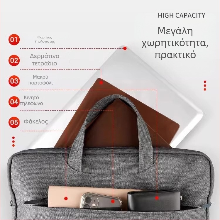 Θήκη εγγράφων για επιχειρήσεις από Oxford ύφασμα με φερμουάρ — Three Benevolence (Μάρκα: Three Benevolence; Υλικό: Oxford ύφασμα; Κλείσιμο: Φερμουάρ)