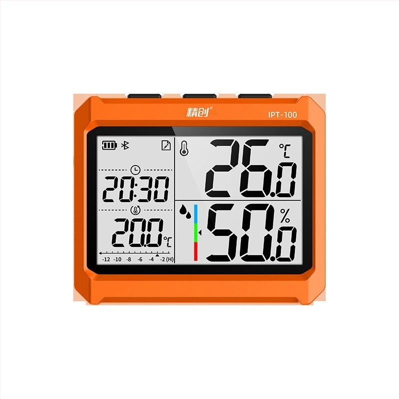 IPT-100 Βιομηχανικός Μετρητής Θερμοκρασίας και Υγρασίας με Υψηλή Ακρίβεια, Bluetooth Απομακρυσμένος Έλεγχος, Λειτουργεί με Μπαταρία AAA, Κατάλληλος για Βιομηχανικές Αποθήκες και Εργαστήρια