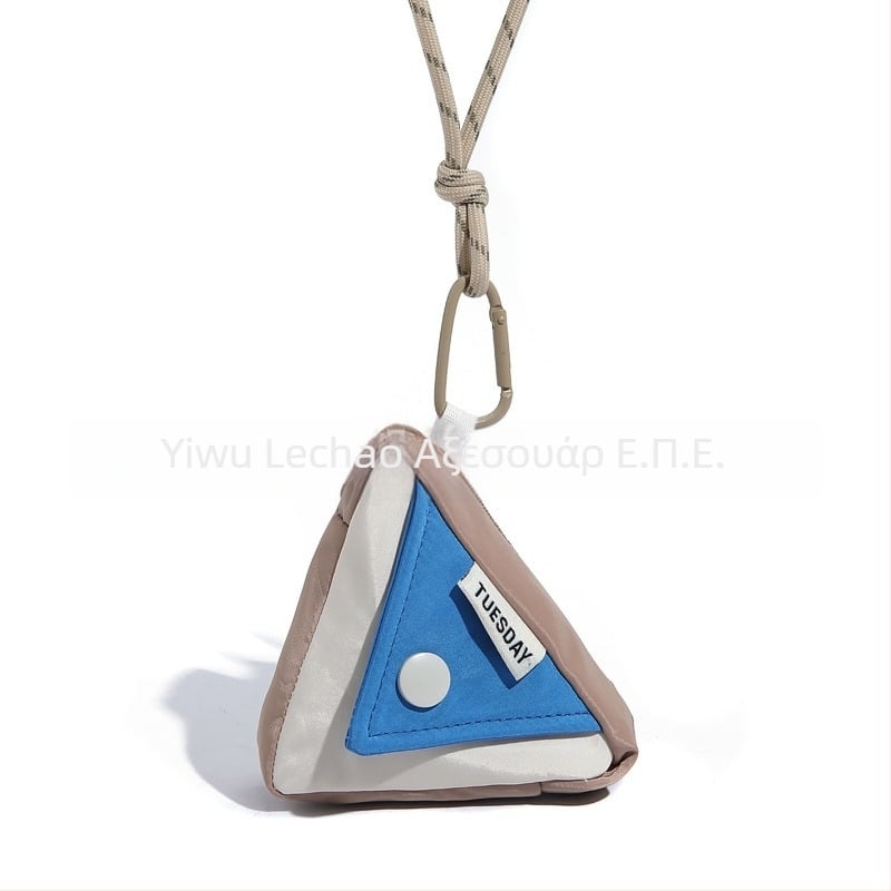 Τρίγωνικό PU πορτοφόλι κερμάτων, Unisex, Γεωμετρικό σχέδιο, Ultra-light, Αποθήκευση κλειδιών